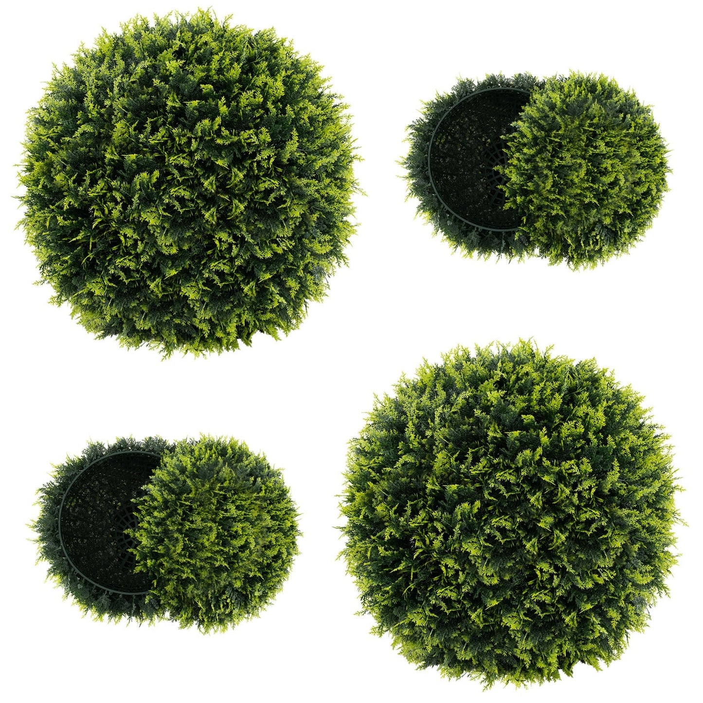 2 Pieces 18/22 Inches Indoor Outdoor Faux Decorative Balls for Patio Garden Front Door Balcony and Backyard