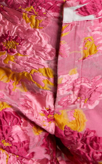 Brailey Shorts - Frill Hem Shorts in Pink Jacquard