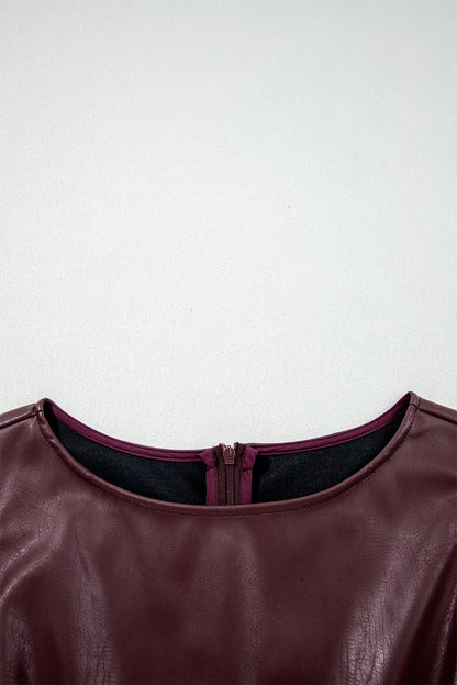 Wild Ginger Vegan Leather Sleeveless Mini Dress