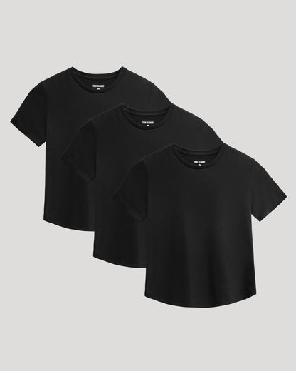 Boys' Classic Curved Hem Crew Neck 3-Pack
