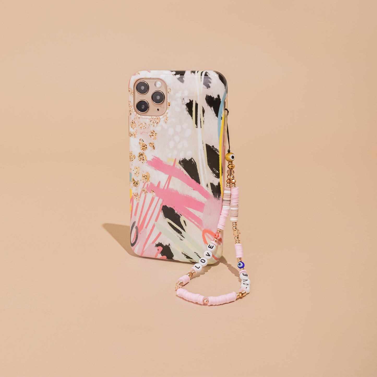 Beaded Phone Strap - Feel the Love