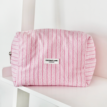 Powder Stripes Towel Makeup Bag & Scrunchie Set