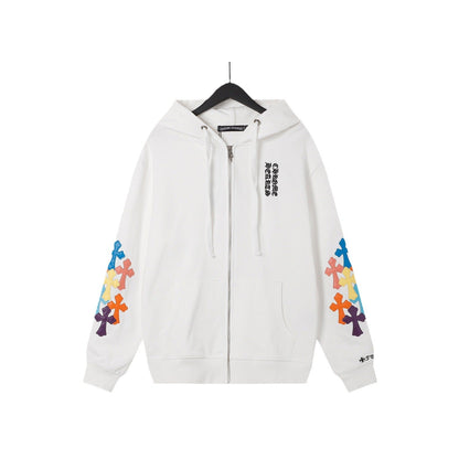 Chrome Heart Hoodie Croix Tires Zip Cardigan Hooded Sweater