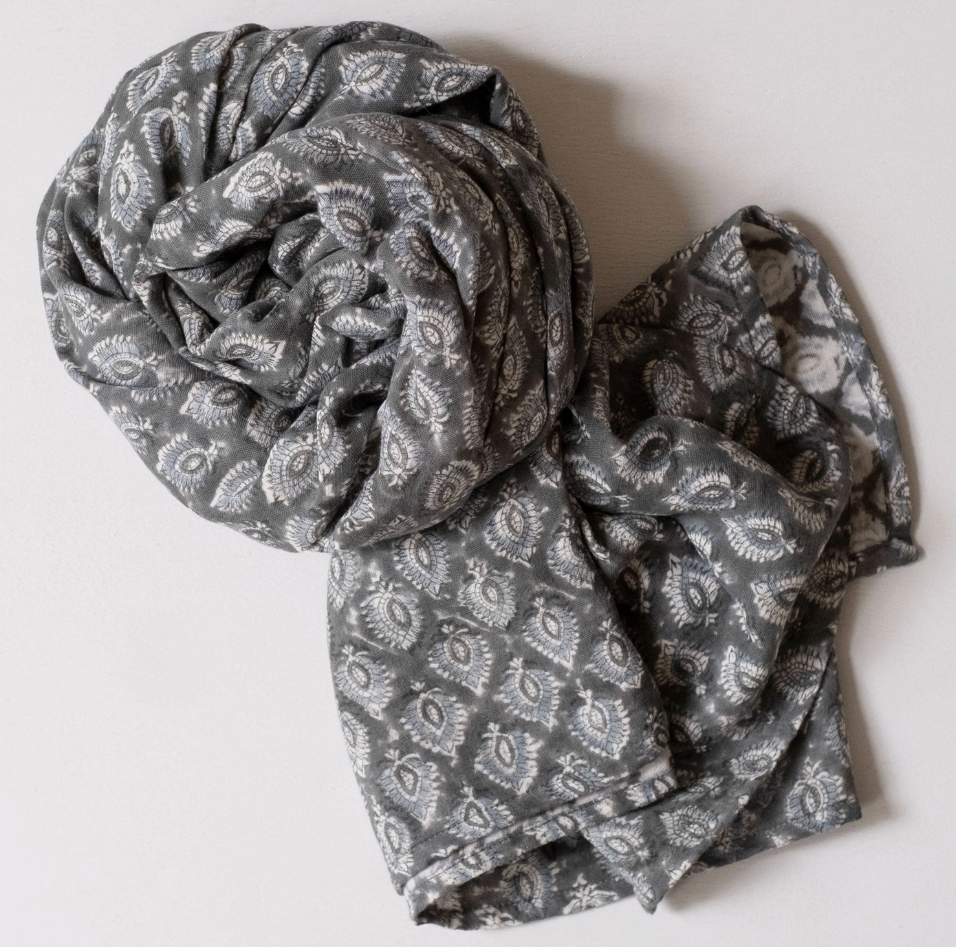 Hand Block  Double Gauze  Pai Forest Printed Scarf